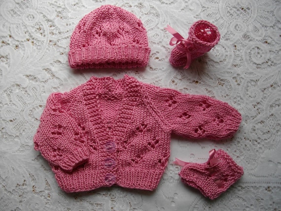 PDF Knitting PATTERN No. 15 Premature Baby Cardigan Hat Bootee Set Etsy UK