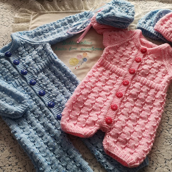 PDF Knitting PATTERN No. 83 Premature to 6 Month Long or Short Leg/Sleeve Unisex Baby Romper/Onesie