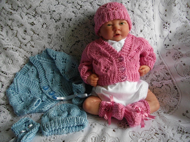Knitting PATTERN No. 15 Premature Baby Cardigan Hat & Bootee Etsy