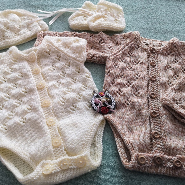 PDF Knitting PATTERN No. 80 Premature to 6 Month Long or Short Sleeve Unisex Baby Vest/Onsie/Bodysuit