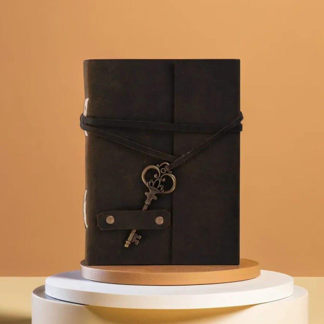 Handmade Leather Journal Vintage Lock Diary Refillable Notebook Rustic ...