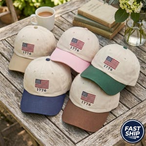 Bestickte USA Flagge Trucker Cap, Vaterländische 4.Juli Hut