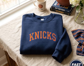 Embroidered Knicks SweatShirt, Retro Sports Tee, Basketball Fan Gift