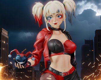 Figura de impresión 3D de Chaos Jester Girl (STL/villana de cómic)