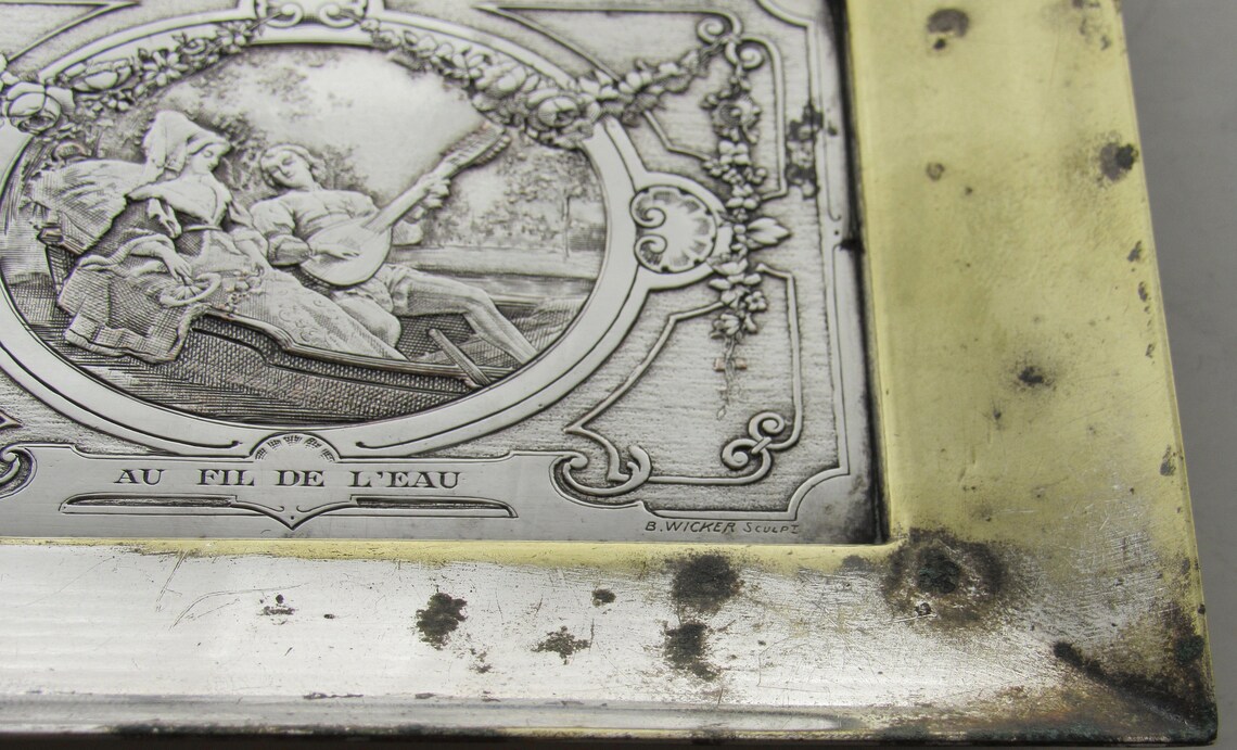 Rare Antique 1900'S French Silver Au Fil De L'eau image 2