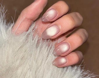 Glitzer Rose Gold Acrylic Press On Nails – Schimmernder gelnägel – Elegant & Handgemacht fake nails | ALAUREA