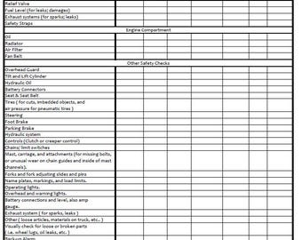 Forklift Daily Inspection Checklist | OSHA Powered Industrial Truck Inspection Form | Printable PDF | 816 Safety