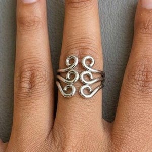 Sterling Silver Arthritis Splint Ring Adjustable PIP DIP IP Joint Swan Neck Finger Support Ring