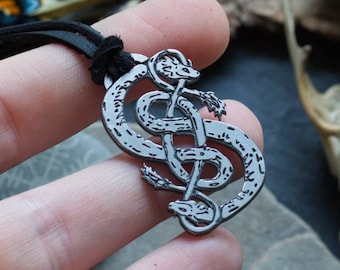 Loki Necklace Amulet - Urnes Snakes - Viking Jewelry - Viking Art - Norse Mythology - Heathen