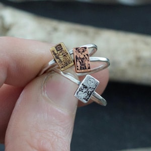 Tiny Tarot Card Stacking Ring - Witchcraft Jewelry - Pagan - Occult - Sterling Silver, Brass or Copper - Major or Minor Arcana