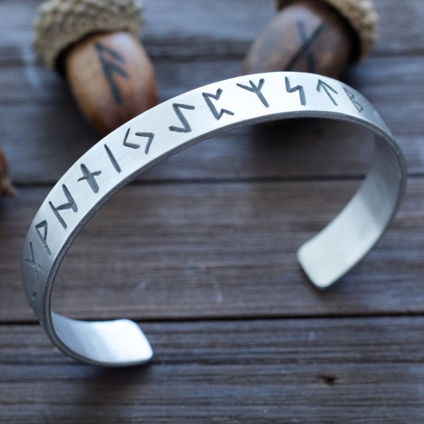 Rune Bracelet - Viking Jewelry - Women Men Viking - Norse - Viking Protection - Viking Wedding - Elder Futhark - Runes - Pagan Wedding