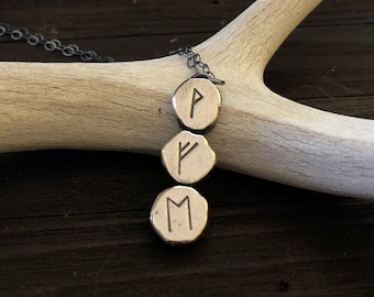 Rune Necklace - Viking Jewelry - Rune Pendant - Rune Charm - Viking Jewelry Norway - Viking Rune Necklace - Norse Runes - Norse Pendant