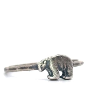 Silver Bear Ring, Bear Ring, Unique Silver Bear Jewelry, Animal Ring, Gift For Her, Animal Jewelry, Grizzly Bear Ring, Viking Bear Ring