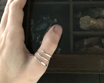 Sterling Silver Thumb Wrap Ring - Can be worn as Midi or Knuckle - Unique Minimalist Jewelry