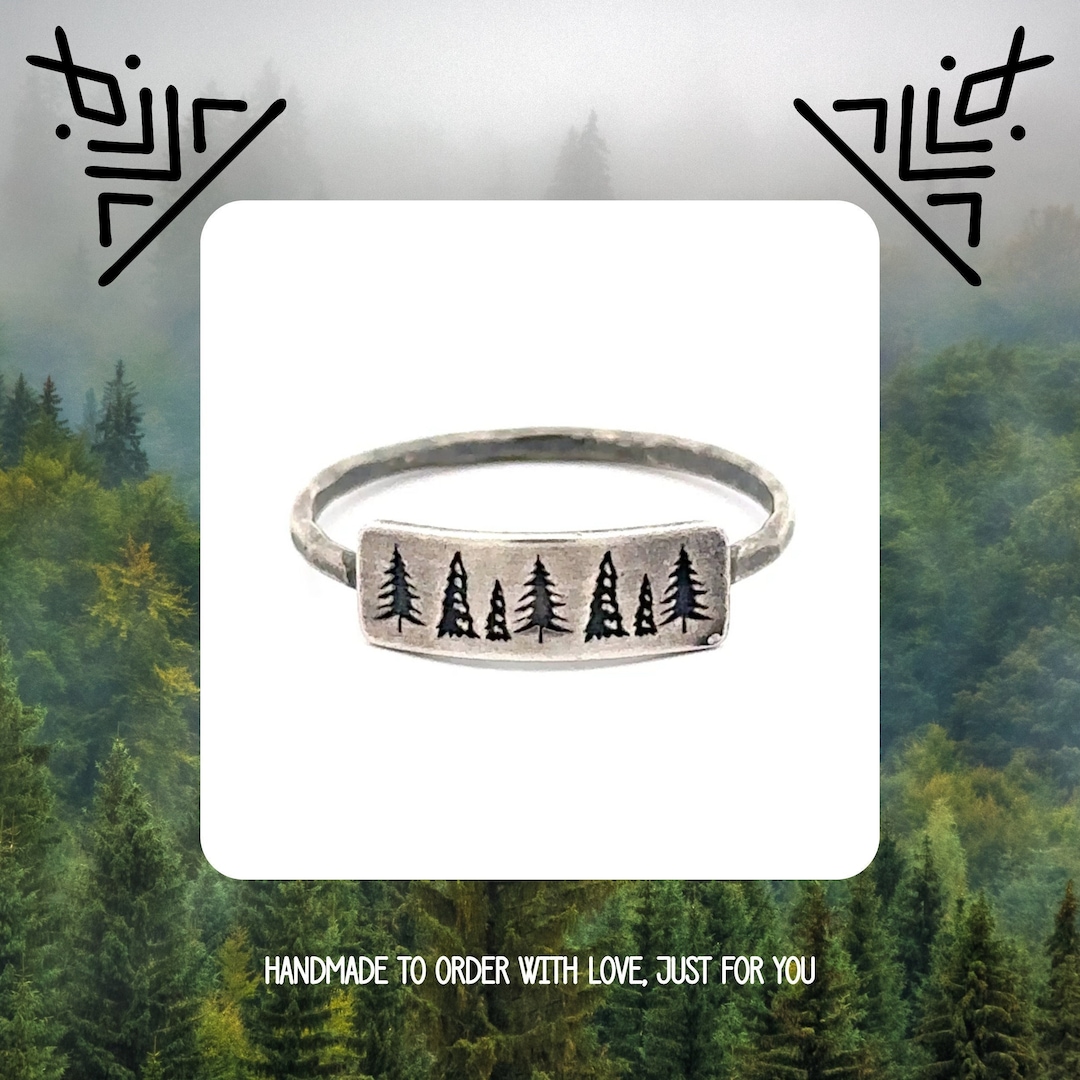 Pine Tree Ring - Forest Ring - Nature Jewelry - Evergreen Tree - Fir ...