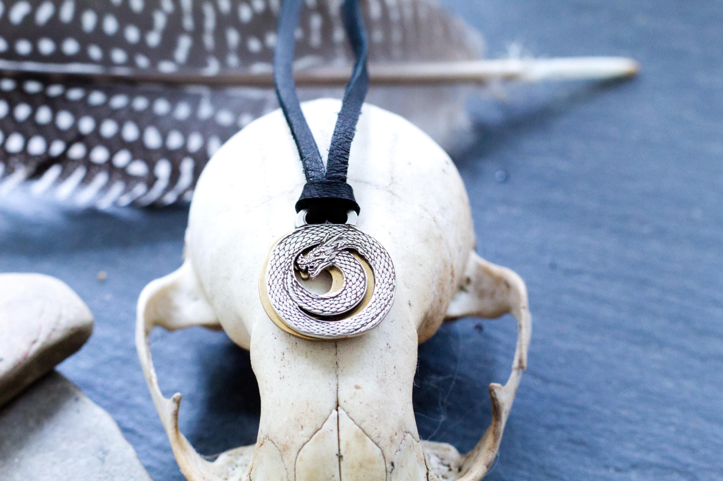 Jormungandr Norse Necklace, Norse Pagan Jewelry, Viking Costume 