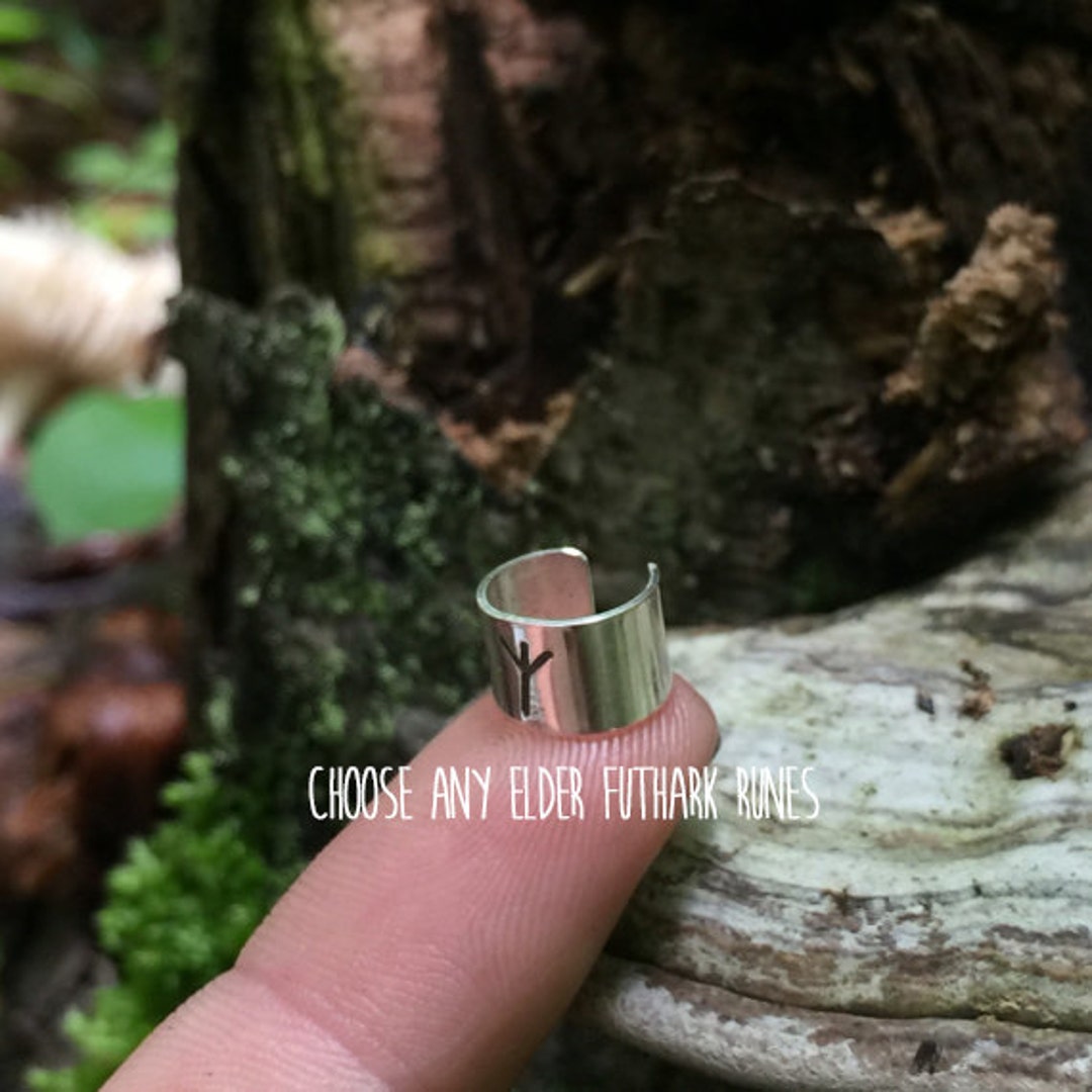 Tiny Rune Ear Cuff Viking Jewelry Silver Ear Cuff Vikings Etsy