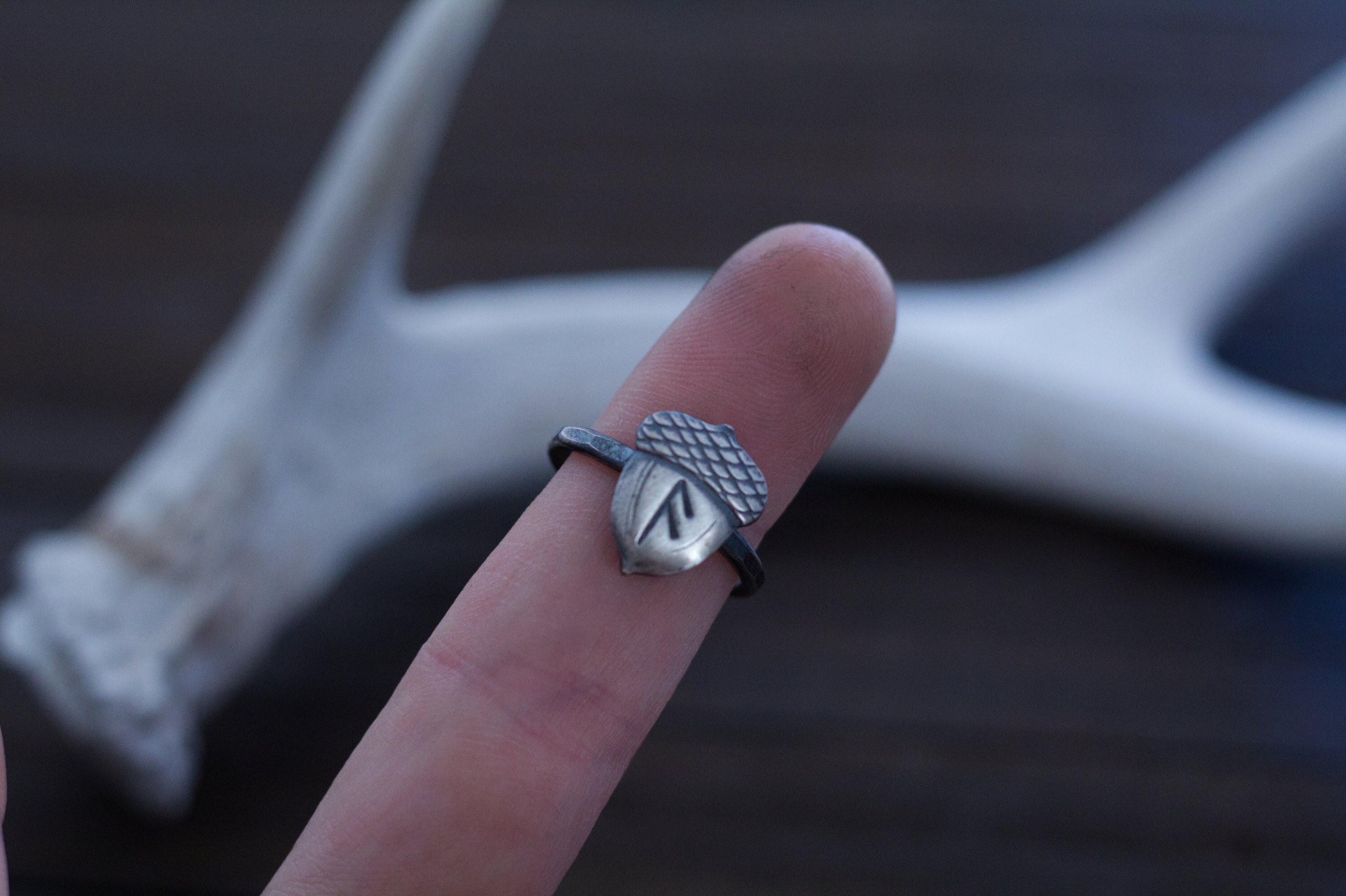 Silver Acorn Rune Ring - Custom Elder Futhark Rune - Viking Jewelry ...