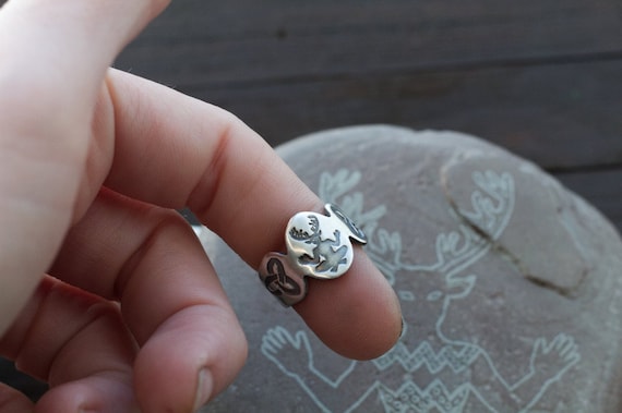 Witchy Ring - Pagan - Cernunnos - Horned God - Druid Jewelry - Celtic Ring - Adjustable Ring for Women