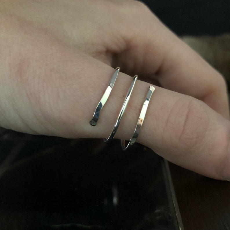 Sterling Silver Thumb Wrap Ring Can be worn as Midi or Etsy