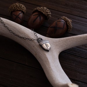 Custom Silver Rune Necklace - Acorn - Elder Futhark Runes - 18 Inch ...