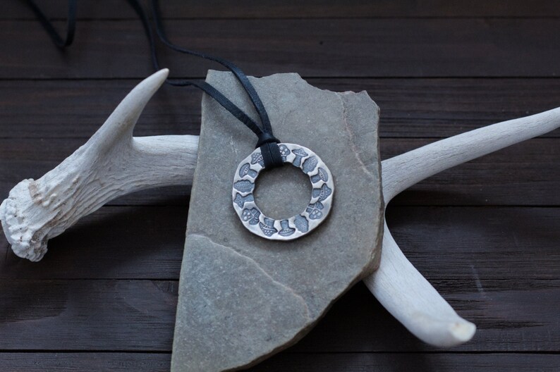 Fairy Ring Pendant Mushroom Jewelry Witchy Necklace Etsy