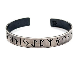 Norse Arm Ring - Viking Rune Bracelet - Viking Jewelry - Handmade Silver Bracelet - Norse Mythology Inspired - Norse Jewelry for Men