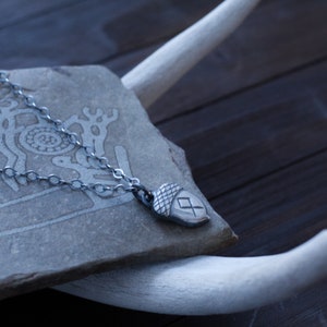 Acorn Rune Necklace - Viking Jewelry - Elder Futhark Runes - Runes ...