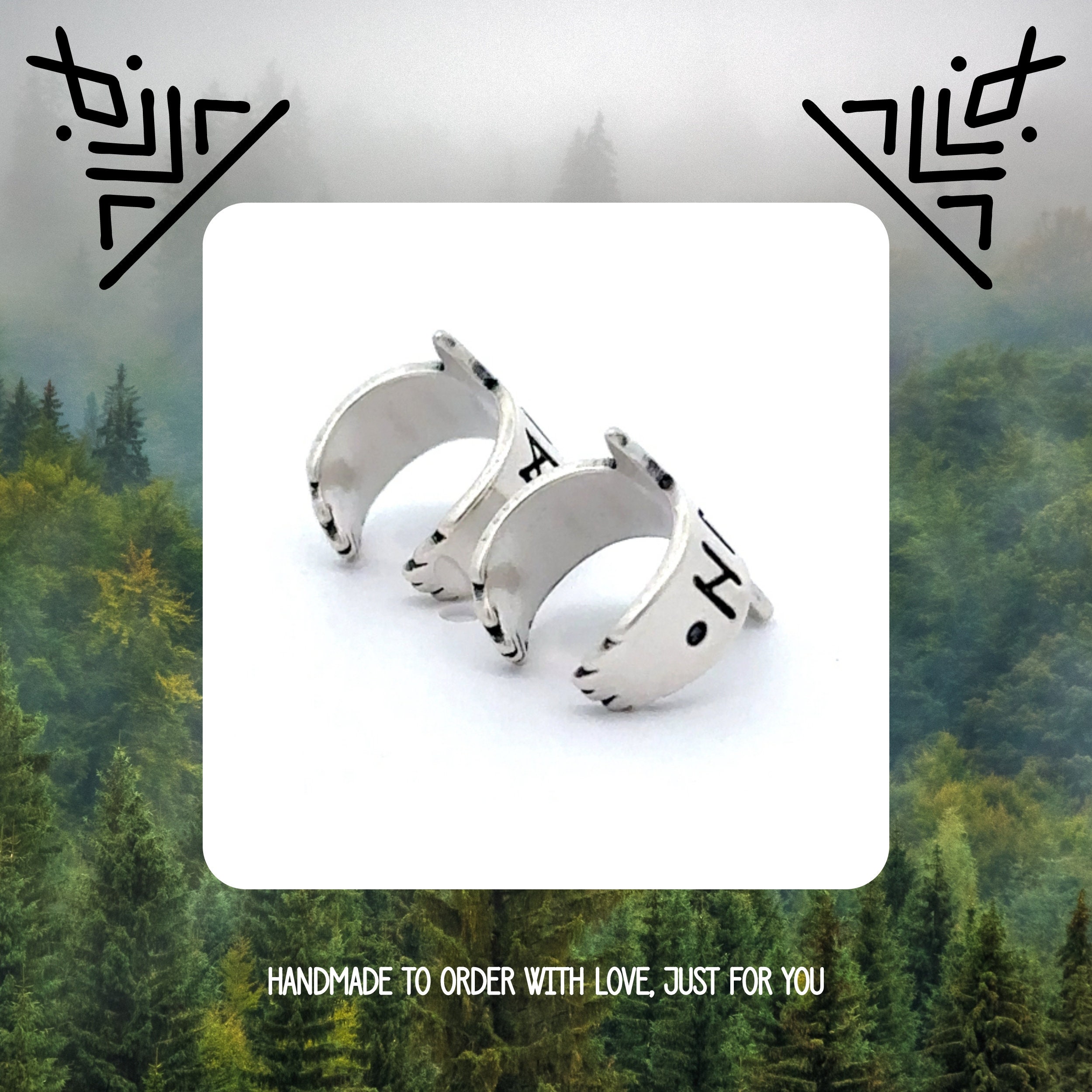 Hugine Ear Cuff Set - Huginn and Muninn - Odin's Ravens - Norse Pagan Jewelry ...