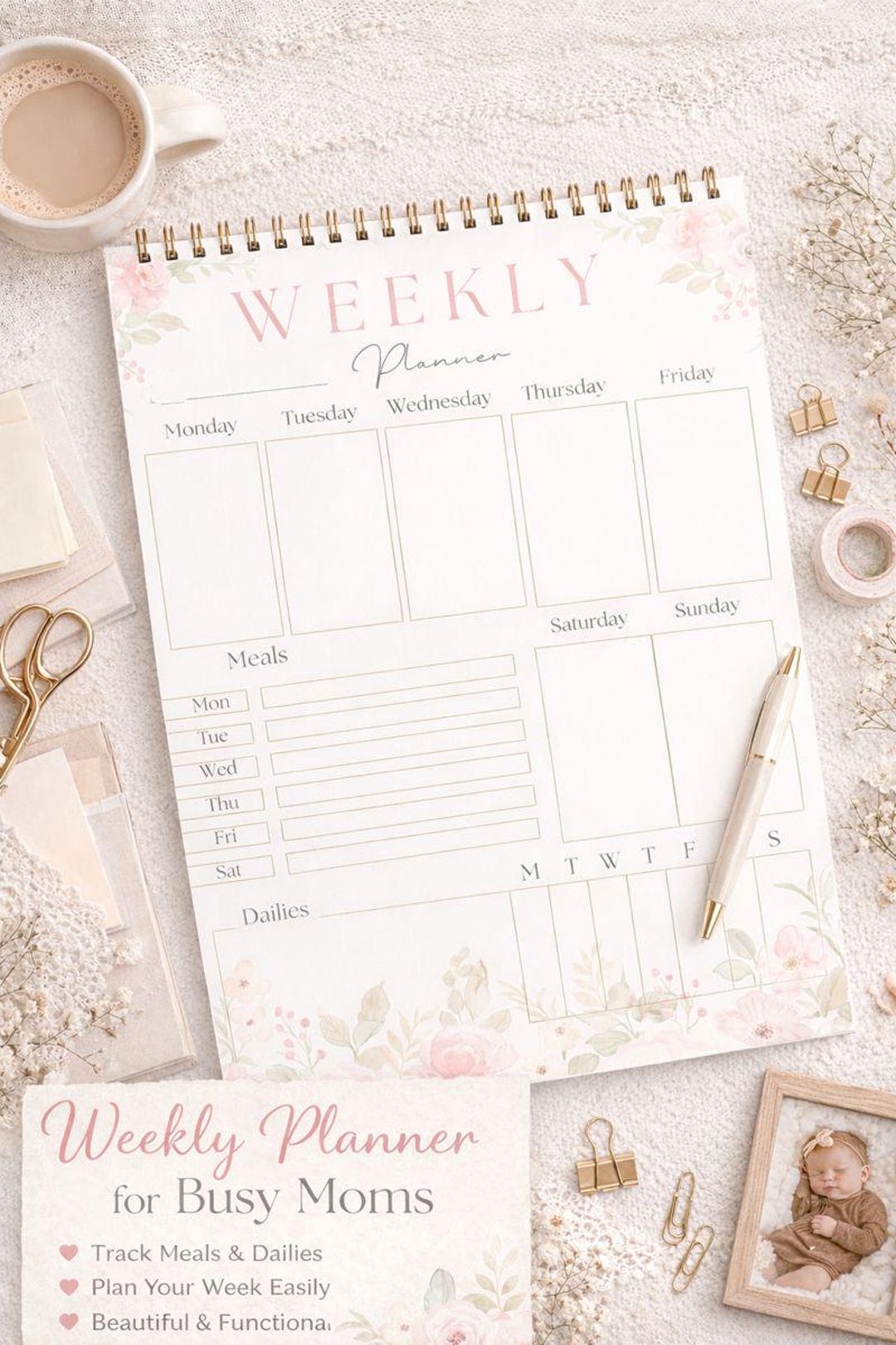 Busy Mom Weekly Planner Printable | Plan Meals, Appointments & Daily ...