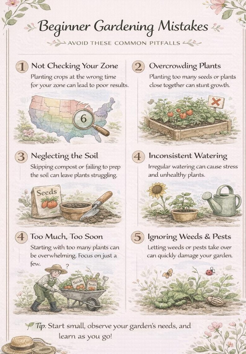 Beginner Gardening Guide Printable Monthly Planting by Zone Garden ...