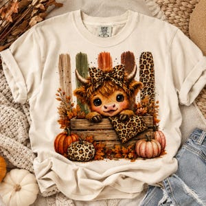 Highland Cow Fall Comfort Colors Garment-Dyed T-shirt