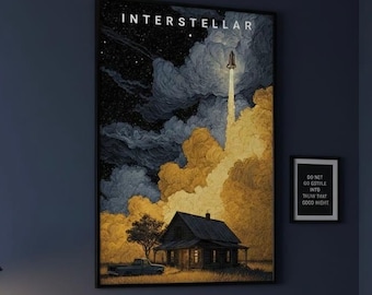 Interstellares Raketenstart-Poster | Matte Vertikaler Weltraum Kunstdruck