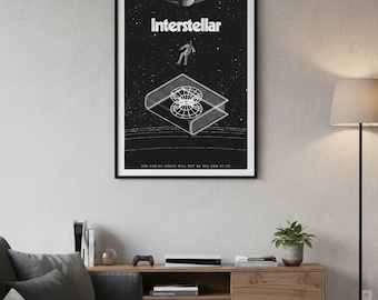 Interstellar Film Poster | Schwarz & Weiß Space Kunstdruck