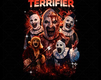 Terrifier Horror Movie PNG, Scary Clown PNG, Halloween PNG, Horror Movie Design, Digital Download