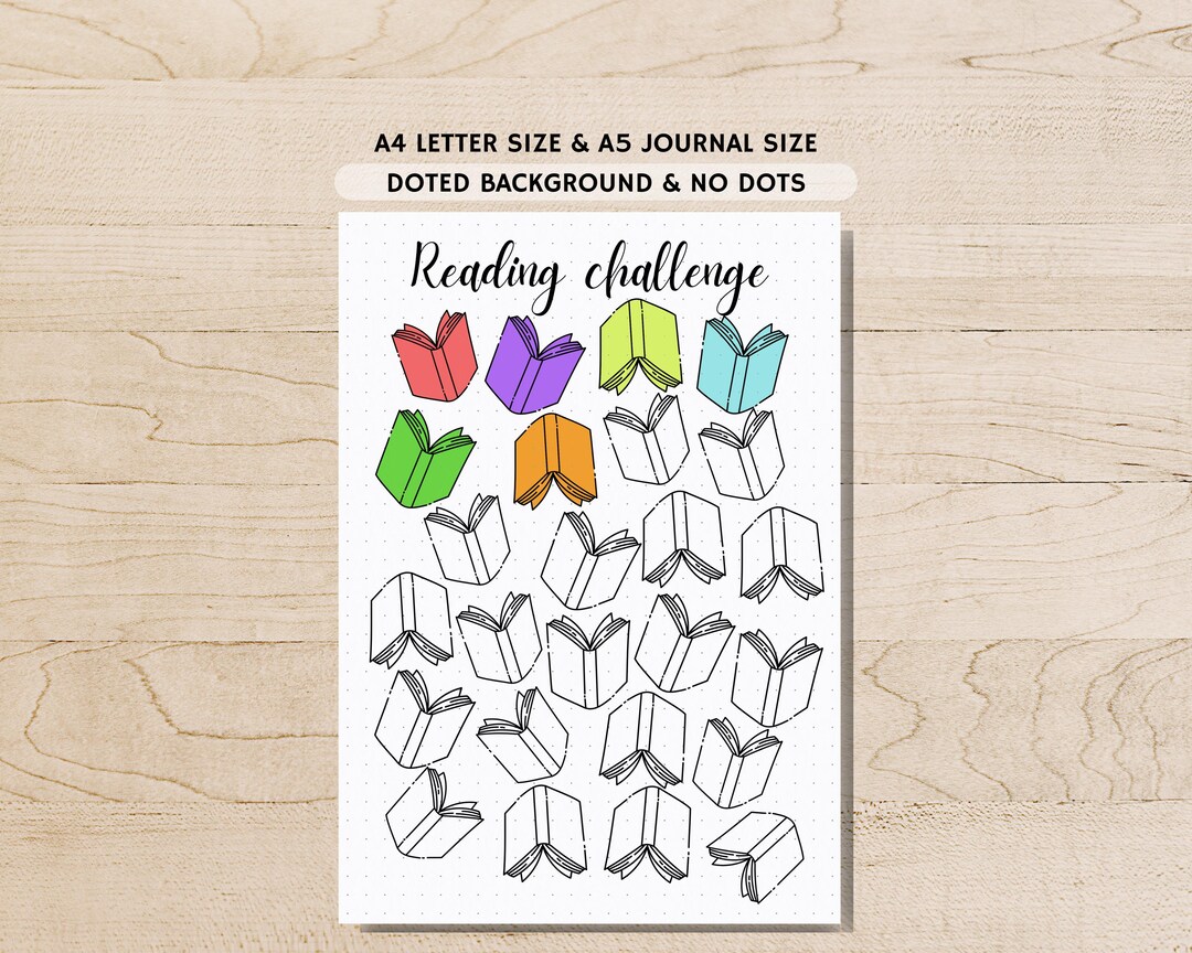 Book Reading Challenge - PRINTABLE Journal Page - Reading Tracker ...