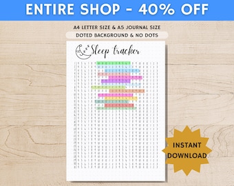 Sleep Tracker Monthly - PRINTABLE Journal Page - Planner Page - Track Sleep - Sleep Log - Sleep Analysis - Sleep Quality - Sleep Cycle