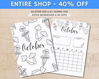 October Title Page - Summer Journal Title - October Calendar - PRINTABLE Calendar - Journal Title Page and Calendar - October Cover Page