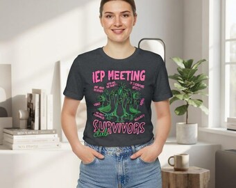 IEP会議サバイバーズクラブTシャツ、特別支援教育教師Tシャツ、面白い学校職員グラフィック