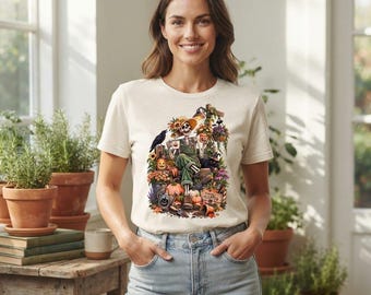 Skeleton Gardener Shirt, Spooky Halloween Plant Lover Tee, Gothic Fall Garden Gift