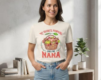 ナナ・フォールシャツ、私のお気に入りのカボチャの秋の収穫バスケットグラフィックTシャツ