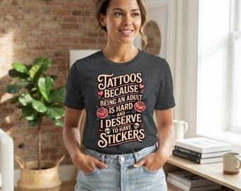 面白いタトゥーTシャツ、大人のユーモア、タトゥー好きのためのグラフィックTシャツ