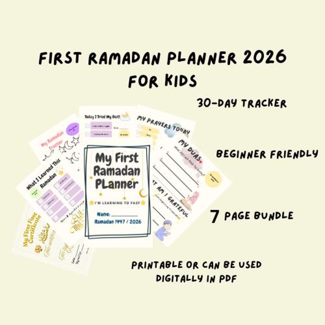 Ramadan Planner for Kids Printable, Activity Book, Daily Salah Tracker ...