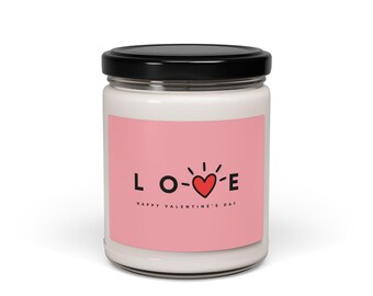 Love Heart Illustration Candle | Valentine's Soy Candle, 9oz