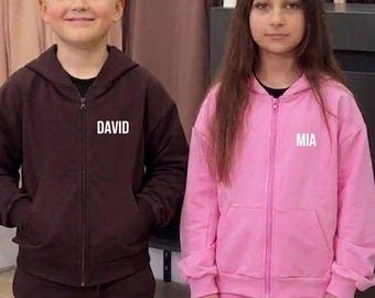 Gepersonaliseerde trainingspak voor kinderen geborduurde naam sweatshirt joggingset School Days Out Adventures US 5-14Y