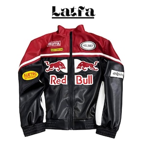 Red Bull Leather Racing Jacket - Etsy