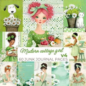 Cottage Girl Junk Journal Digital Download | Storybook style | Printable Journal & Scrapbooking Kit Essentials | Volume 4