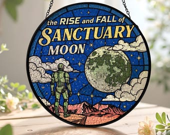 The Rise and Fall of Sanctuary Moon Suncatcher, Murderbot Diaries Inspired Stained Glass Suncatcher, Fictional Movie Window Hanging Decor