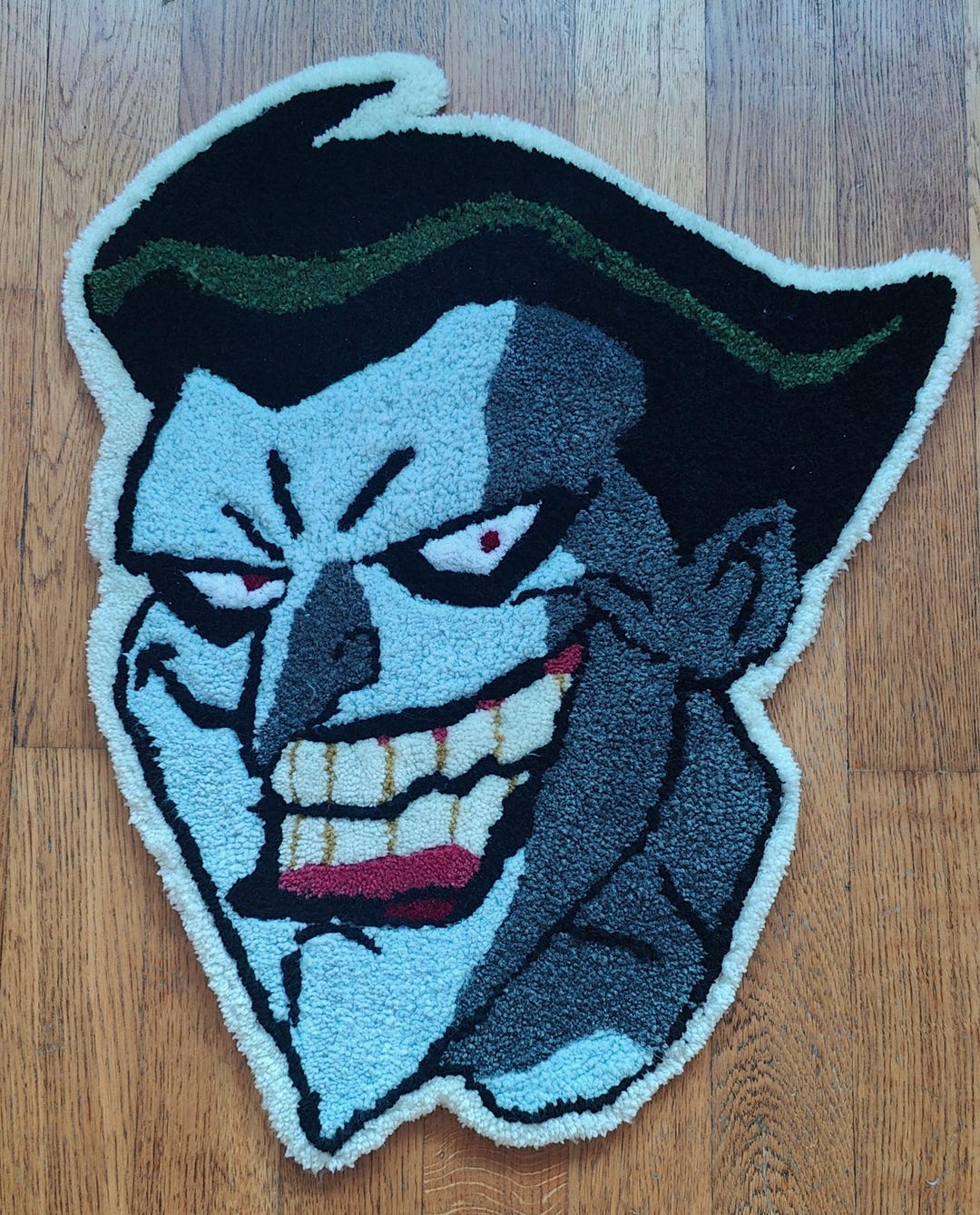 The Batman Riddler Rug Joker Tufted Rug – Batman Inspired Fan Art – Comic Decor – Handmade ...