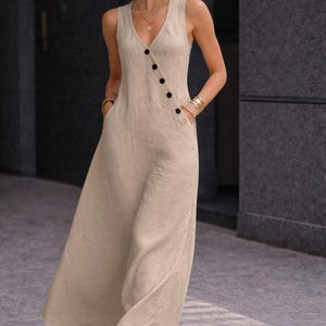 Pure Linen Dress - Etsy UK